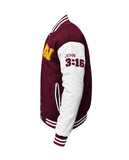BURGUNDY VARSITY JACKET