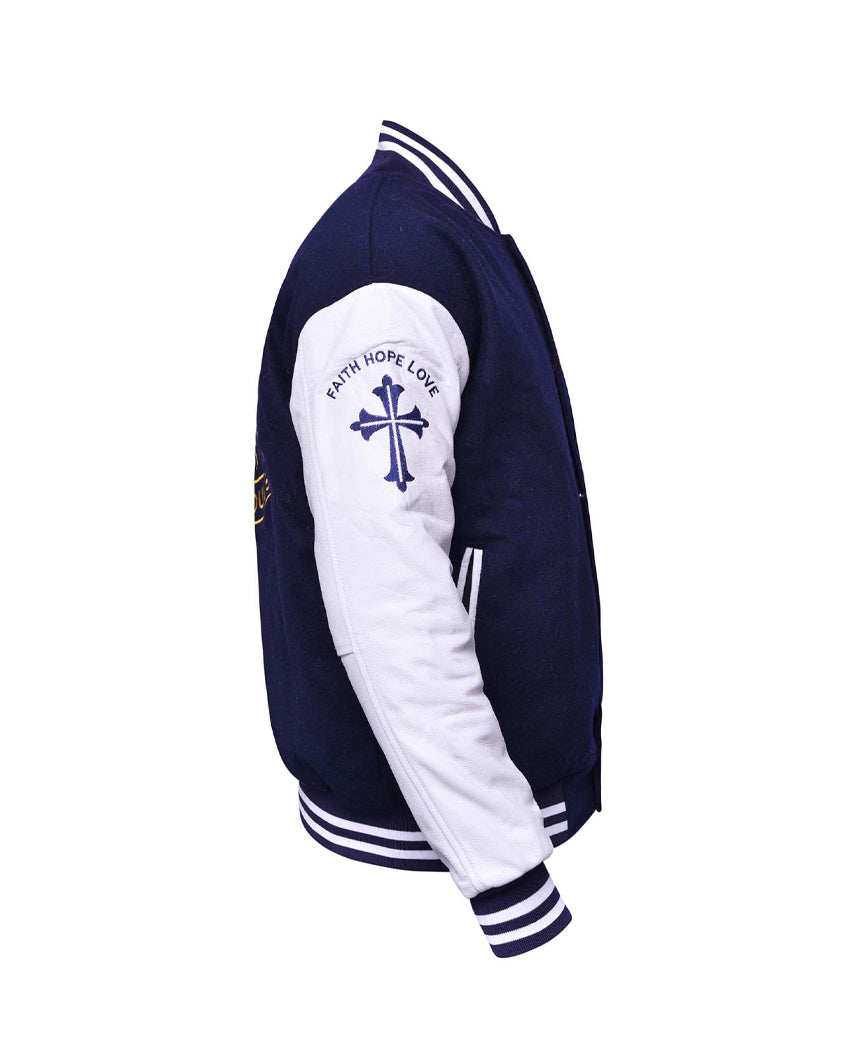 NAVY BLUE VARSITY JACKET