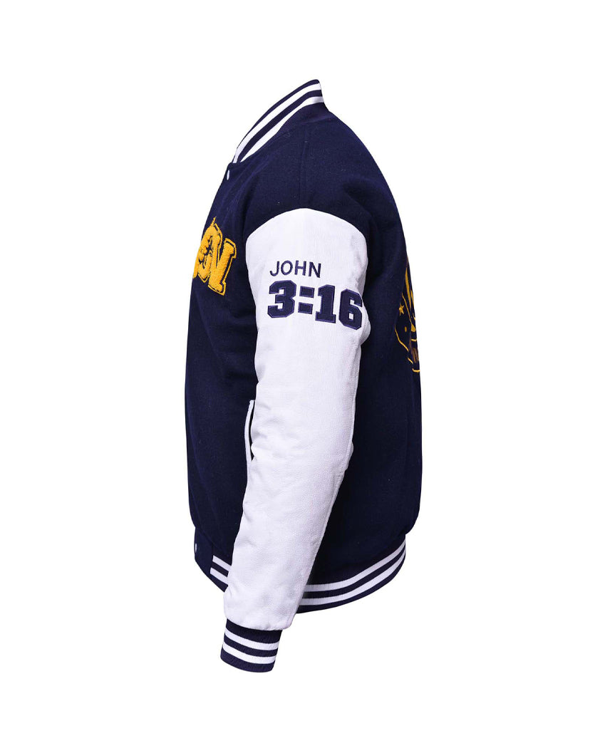 NAVY BLUE VARSITY JACKET
