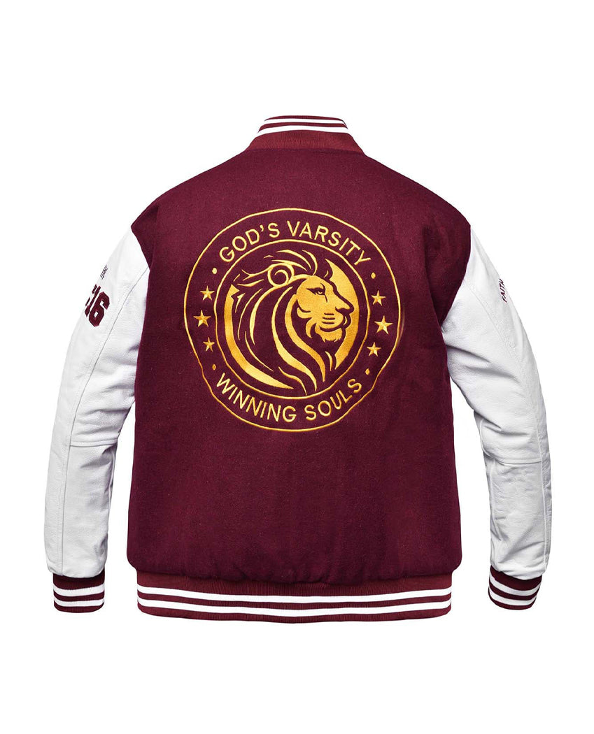 BURGUNDY VARSITY JACKET